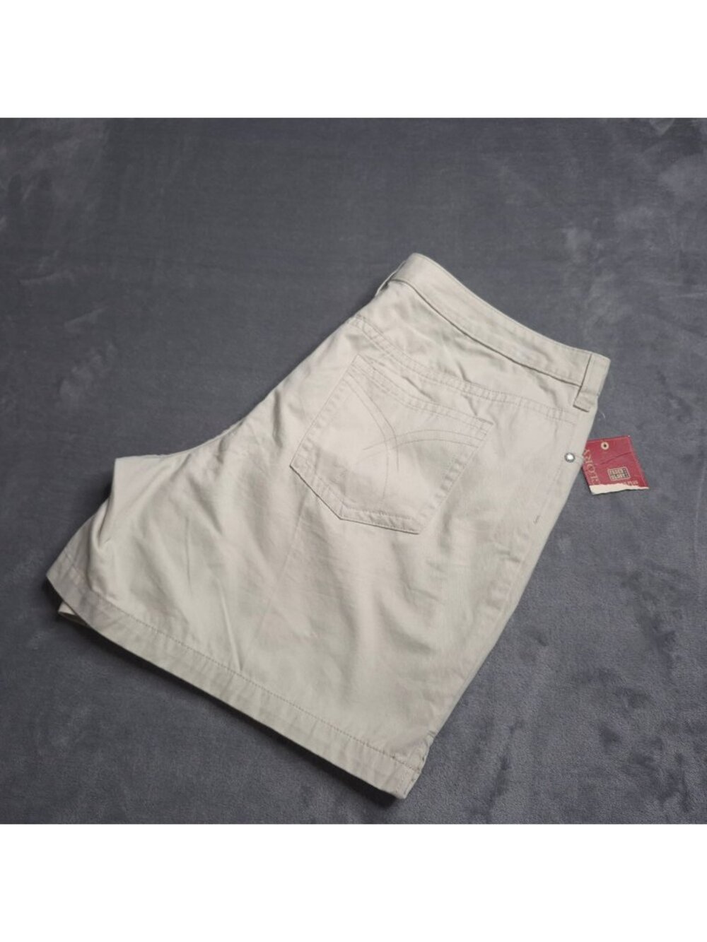 Faded Glory Womens Casual Shorts Plus 18W Beige High Rise Pockets